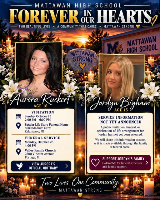 Aurora Ruckert and Jordyn Bigham Obituary, Cause of Death – Mattawan Community Honors Two Young Lives